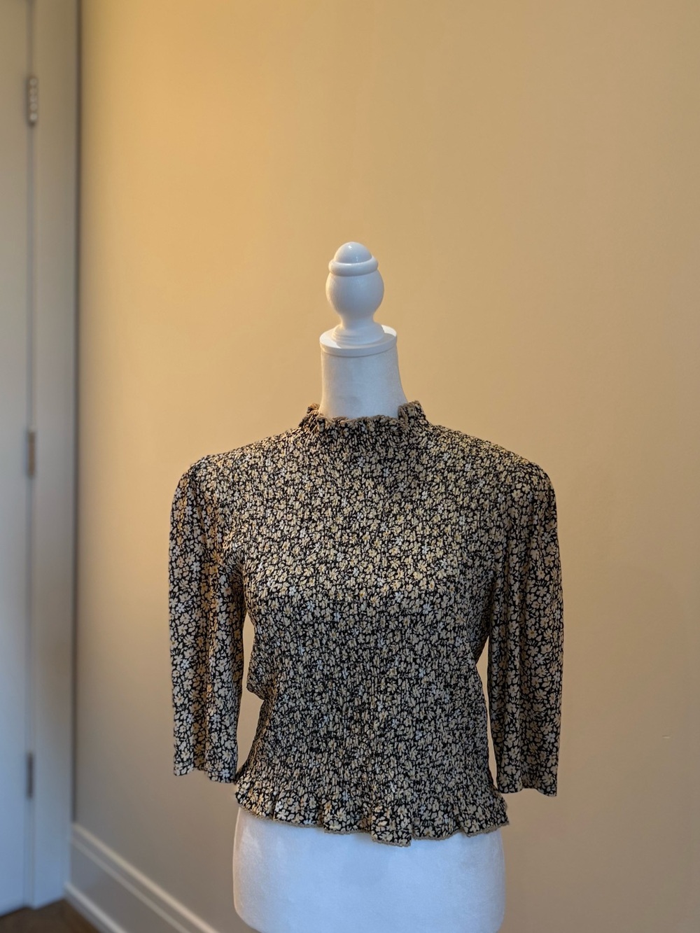 Sandro Floral Long-Sleeve Top